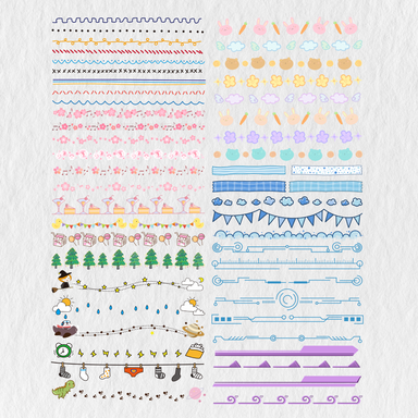 Digital Bullet Journaling Paper Notes Stickers Banners Stamps Washi Tapes  Stock Vector by ©Natalie-art 664407092