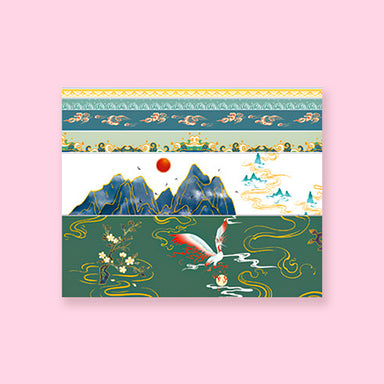 Gold Foil Japanese Retro Washi Tape - Set of 6 - Mountain and Sea —  Stationery Pal
