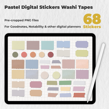 DIGITAL WASHI TAPE Y2K Aesthetic Pastel Washi Tape for Goodnotes