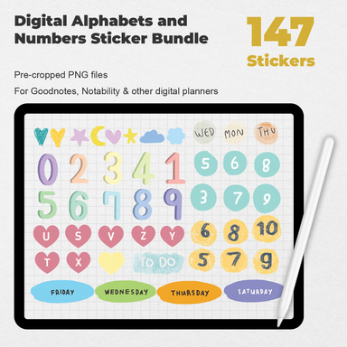 135 Digital Doodle Washi Tape Stickers