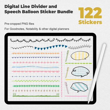 135 Digital Doodle Washi Tape Stickers — Stationery Pal