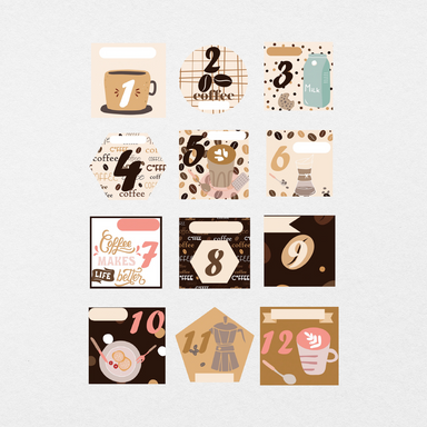 Coffee aesthetic sticker pack - MasterBundles