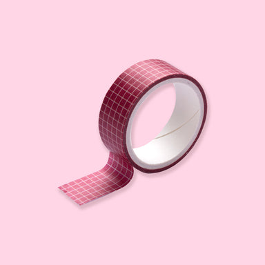 Grid Pattern Washi Tape - Set of 6 - Pink — Stationery Pal