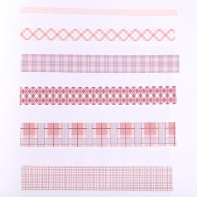 Grid Pattern Washi Tape - Set of 6 - Brown — Stationery Pal