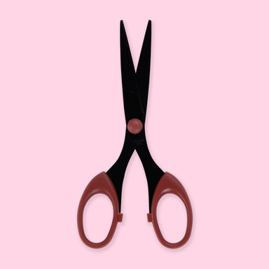 uxcell Office Pink Plastic Handle Stainless Steel Blade Scissors