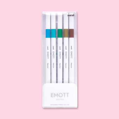 Uni Emott Ever Fine Color Liner Set of 5- No. 6 Nature Colors