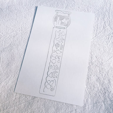 Metal Bookmark Ruler And Stencil, Hot Air Balloon Design