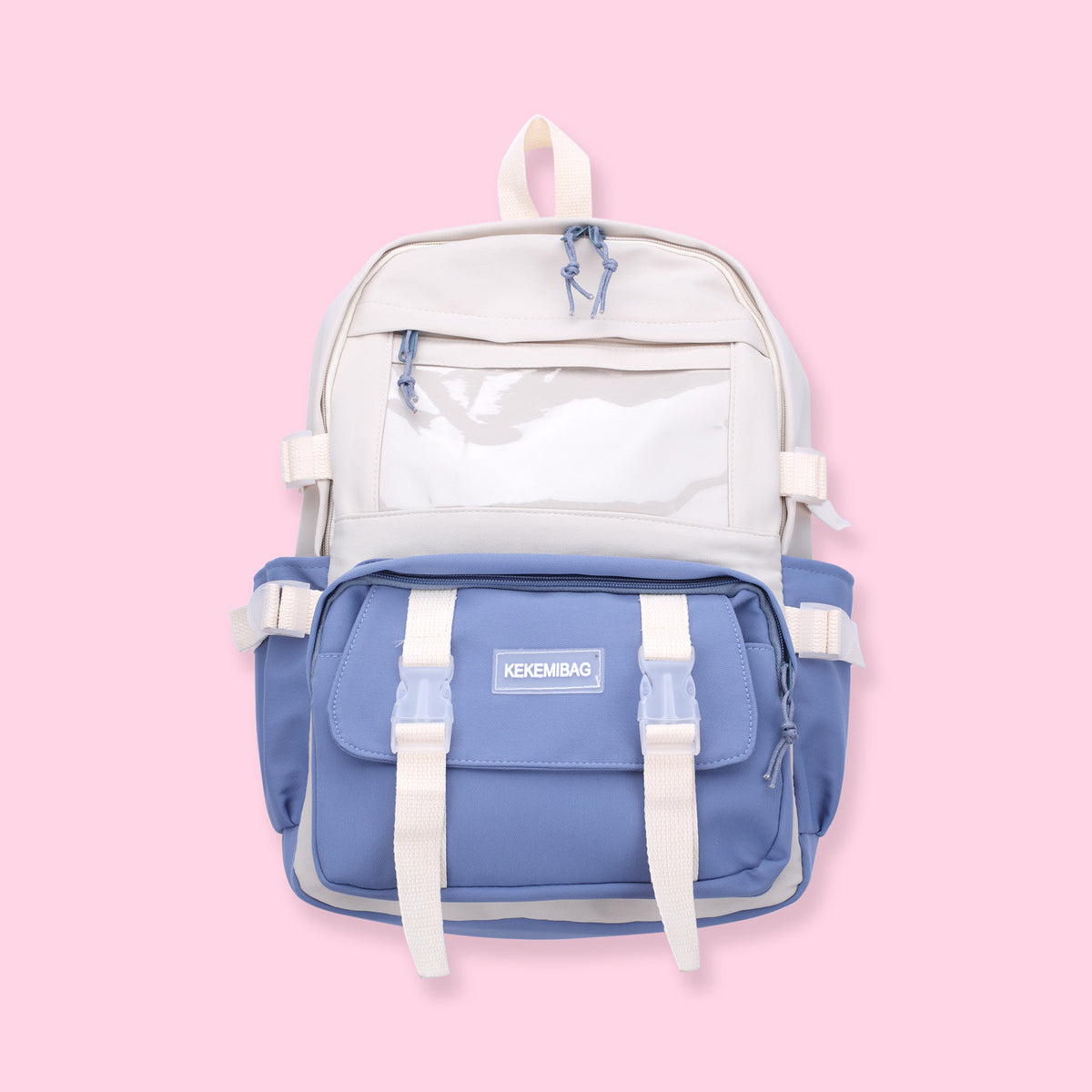 Korean Backpack - Blue + White — Stationery Pal