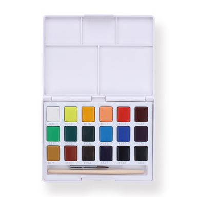 Watercolor Paint Set - 36 Colors Solid Pigment in 2ml Half Pans with Mixing  Palette, Premium Water Color Paint Kit for Kids, Adults, Beginners and