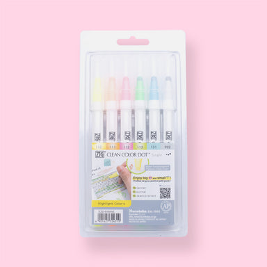 Kuretake MILD SMOKY Zig Clean Color Dot Set One Pen or 6 Piece Set  Single-tip Marker TCSD-6100/6VB -  Finland