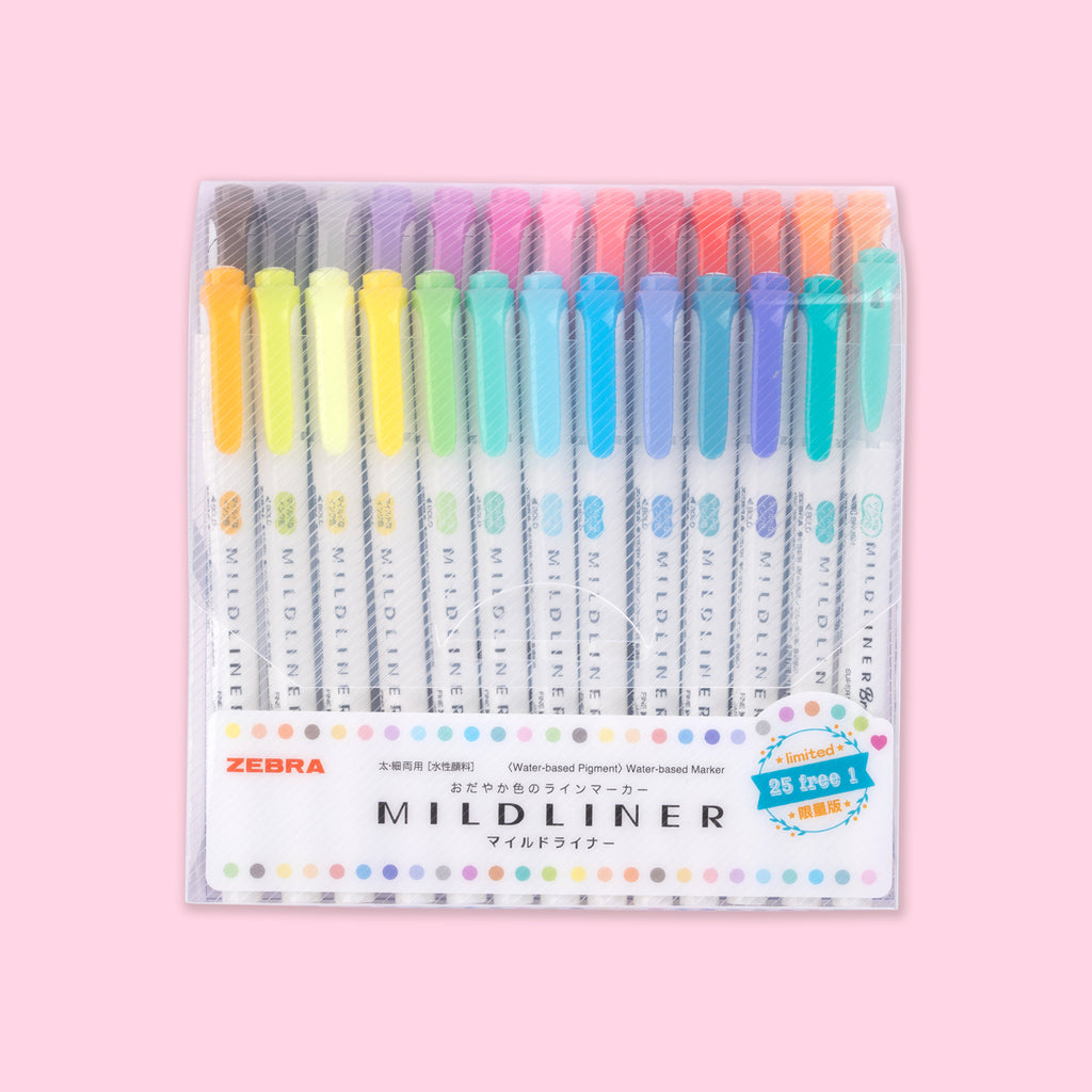 Zebra Mildliner WKT7-35C Highlighter, Set of 35 Colors, Gift Box Included