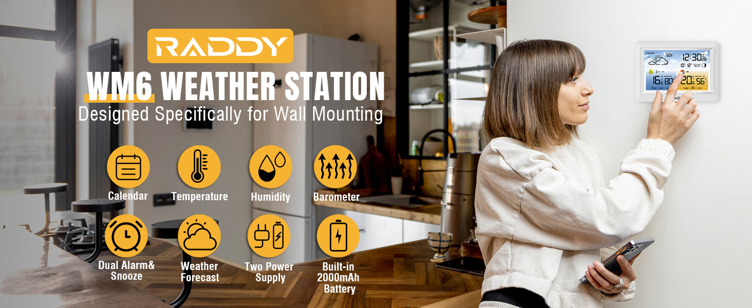 Raddy DT6 Weather Station Wireless Indoor Outdoor Thermometer Hygrometer  Barometer with 2 Remote Sensors + Extra R3 Sensor - Yahoo Shopping