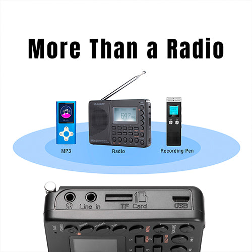 Raddy RF31 Radio Portable, Récepteur Mondial, Radio, Radio Multibande FM/  AM/ MW/ SW