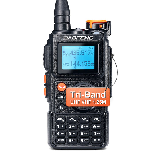Baofeng K6 Tri-Band Radio | 5W | 999 CH | UHF/VHF/1.25M/NOAA/FM/Air Receiver |  Reverse Repeater Freq | 2600mAh Type-C Battery Image 1