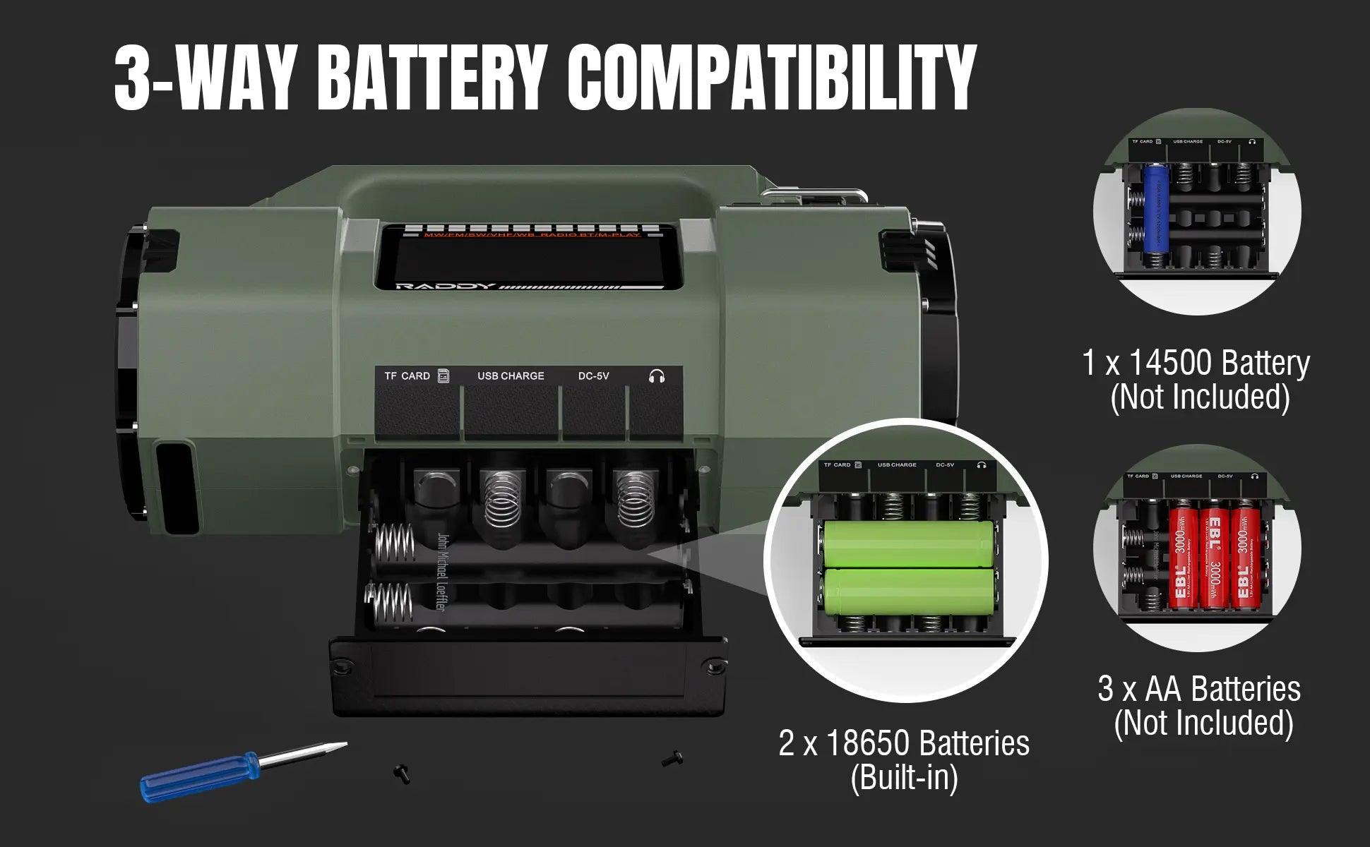 Raddy SH-907 install battery banner