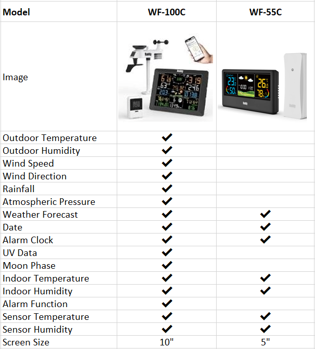 Raddy Weather Station Wireless Indoor Outdoor Thermometer Hygrometer Color  Display Weather Forecast with Extra Sensor WF-55C - The Home Depot