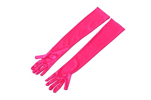 satin pink gloves