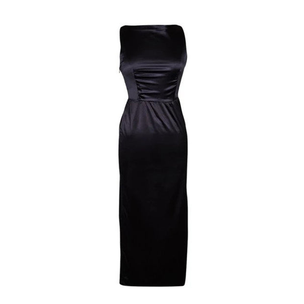 Audrey Hepburn Black Dress | Long Black Cotton Dress
