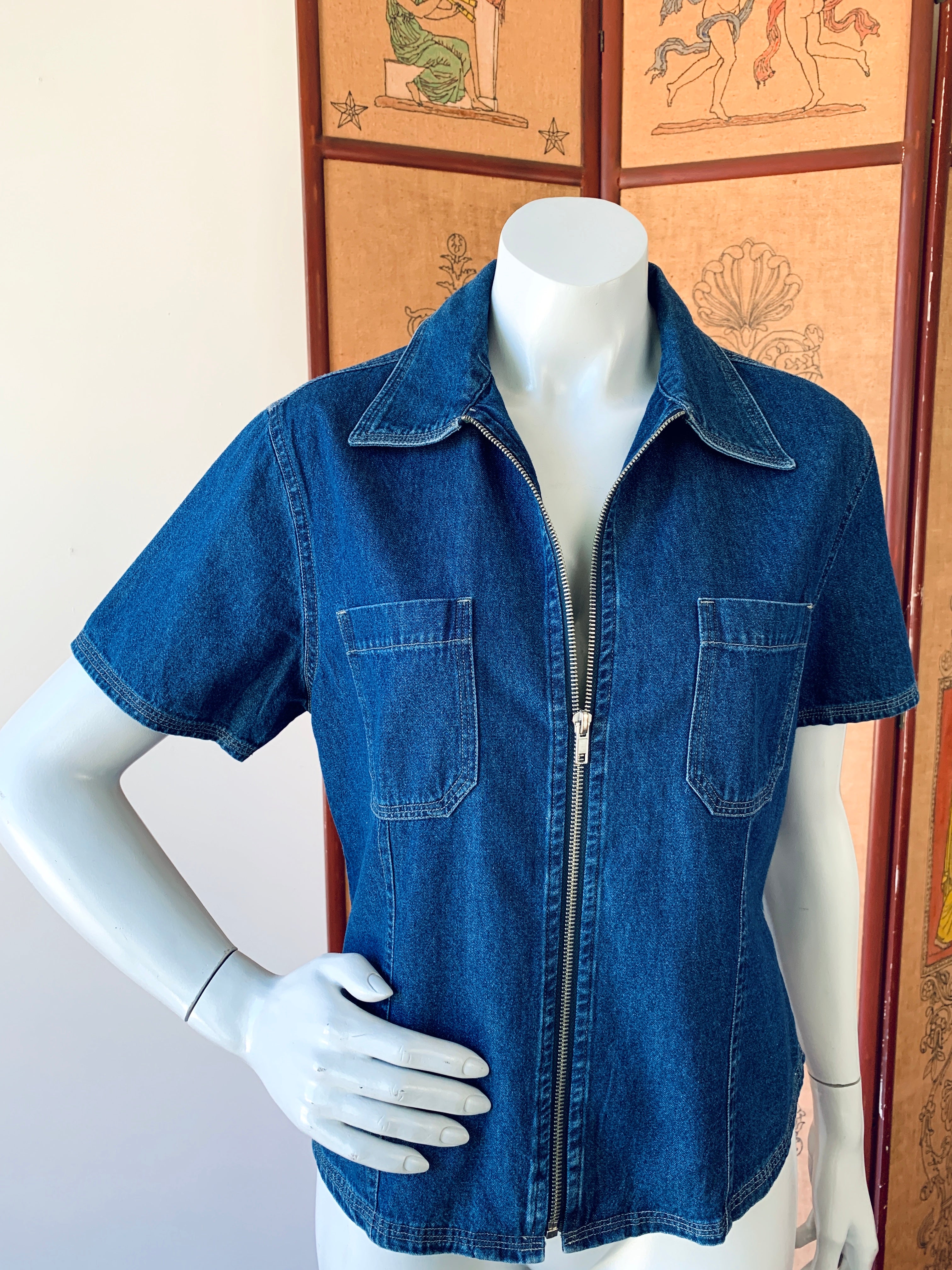 denim short shirt