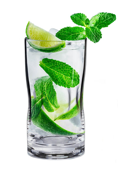 Large Water Glass With Lemon And Mint Water