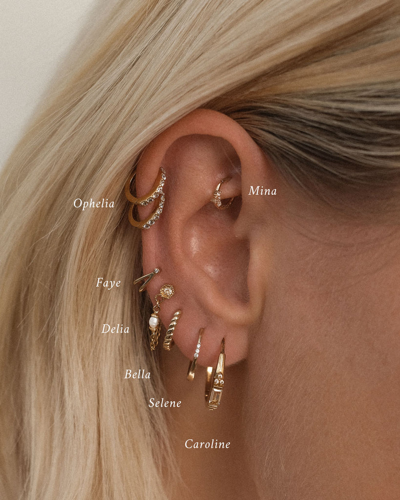 Gold Titanium Clear Crystal Helix Cartilage Stud Barbell Post 16 gauge – I  Love My Piercings!