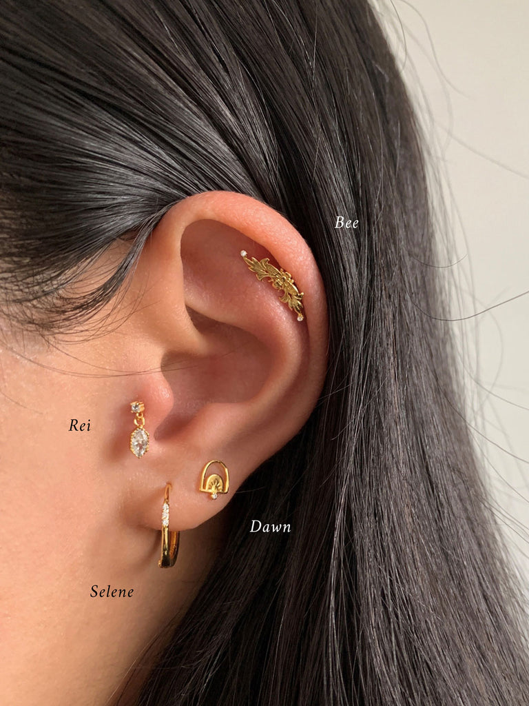 Buy Ethnic Handmade 18kt Gold Upper Ear Earrings Barbells Piercing Jewellry  India Piercing Online in India - Etsy