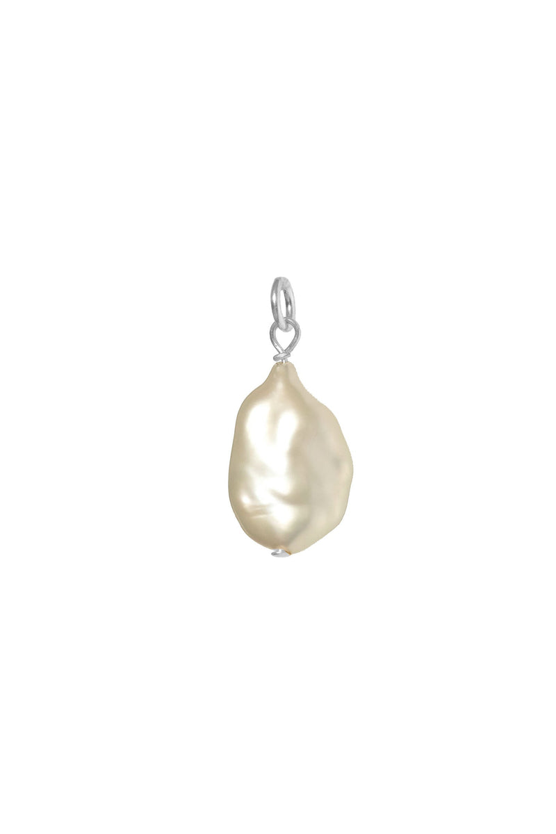 Mix & Match Flat Teardrop Pearl Charm in 14k Gold Filled or Sterling Silver  – S-kin Studio Jewelry