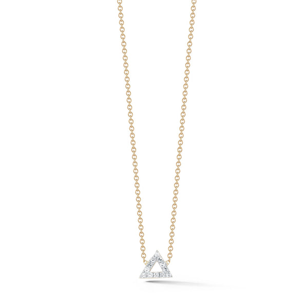 Open Triangle Outline Charm Pendant/Necklace in Solid Gold | Takar Jewelry