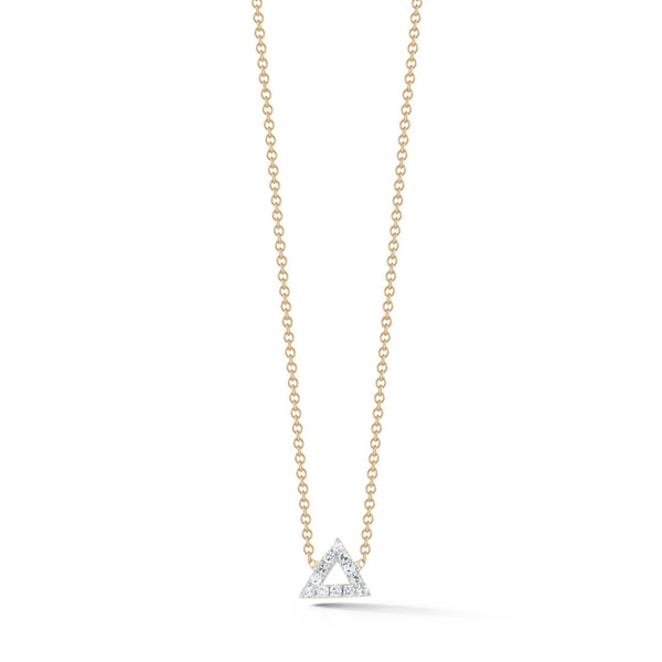 Modern Mid Size Triangles Design Chai Pendant from 14K Gold