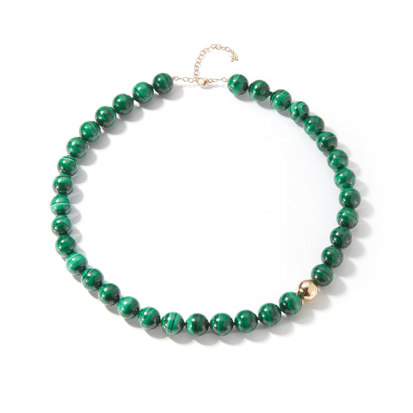 14kt Gold Malachite and Diamond Dot Bracelet– MATEO