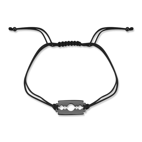 Razor Blade Bracelet-black Bracelet-bracelet for Men-knotted Bracelet-barbers  Gift-gothic-emo-rock-punk-neo Gothic-handmade-uk - Etsy