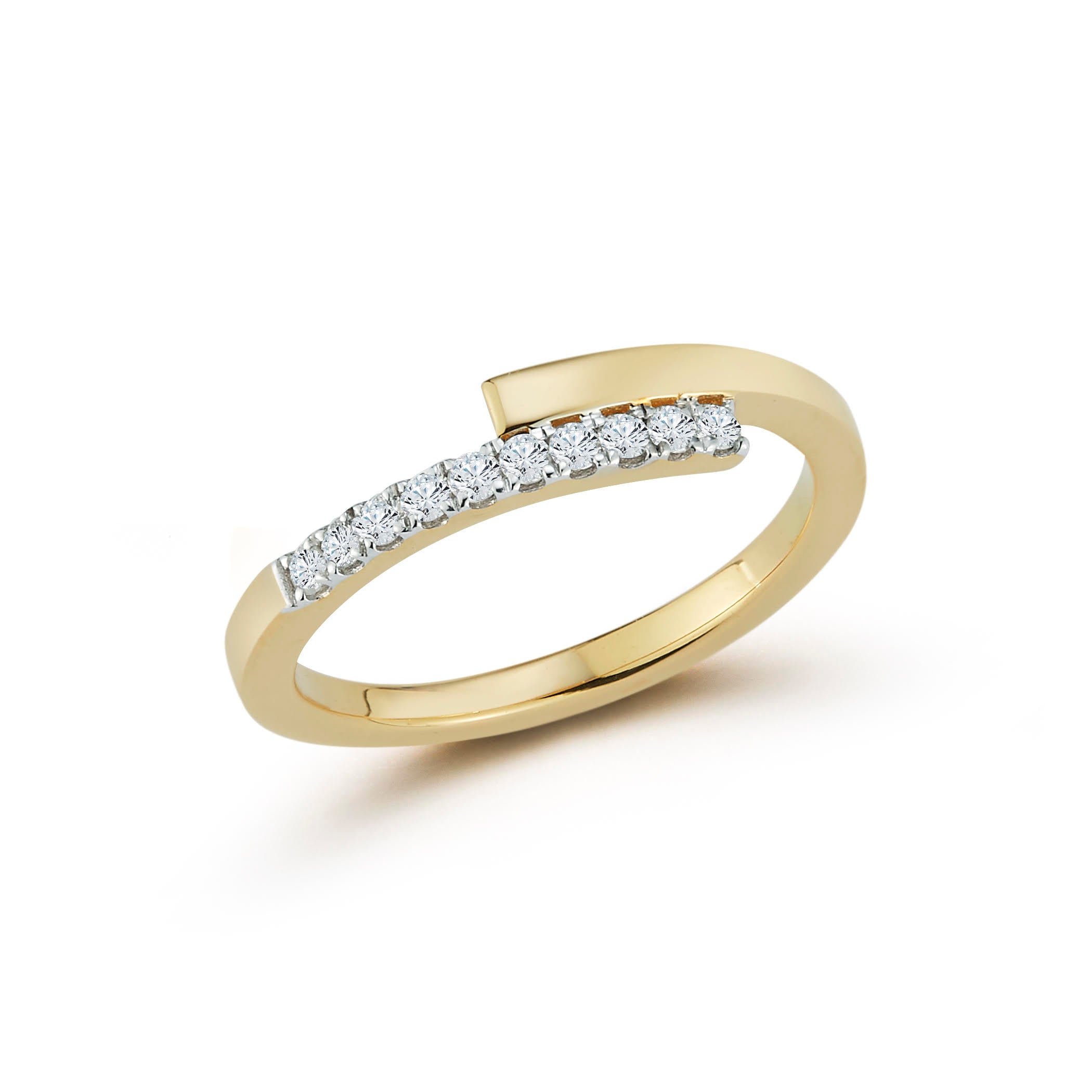 14kt Gold and Diamond Bypass Ring