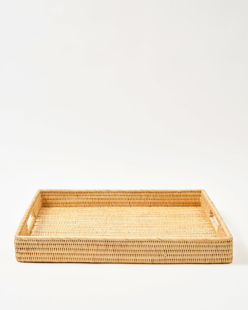 Park Hill Collection? Amelia Woven Bamboo And Brass Oval Tray