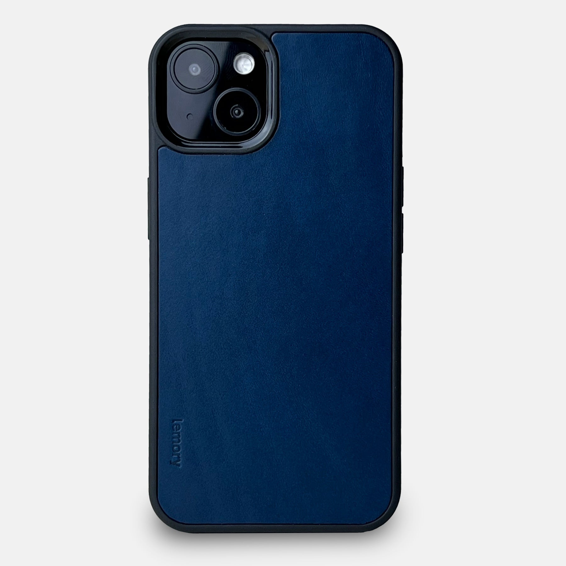 Prémiový kožený kryt Lemory PROTECT na mobil Apple iPhone 14 tmavě modrý (Prémiový kožený kryt, pouzdro, obal Lemory PROTECT na mobilní telefon Apple iPhone 14 tmavě modrý)