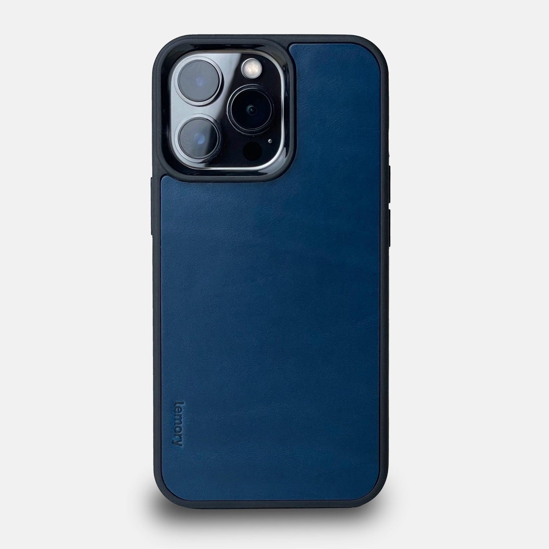 Prémiový kožený kryt Lemory PROTECT na mobil Apple iPhone 14 Pro Max s magsafe tmavě modrý (Prémiový kožený kryt, pouzdro, obal Lemory PROTECT na mobilní telefon Apple iPhone 14 Pro Max s magsafe tmavě modrý)