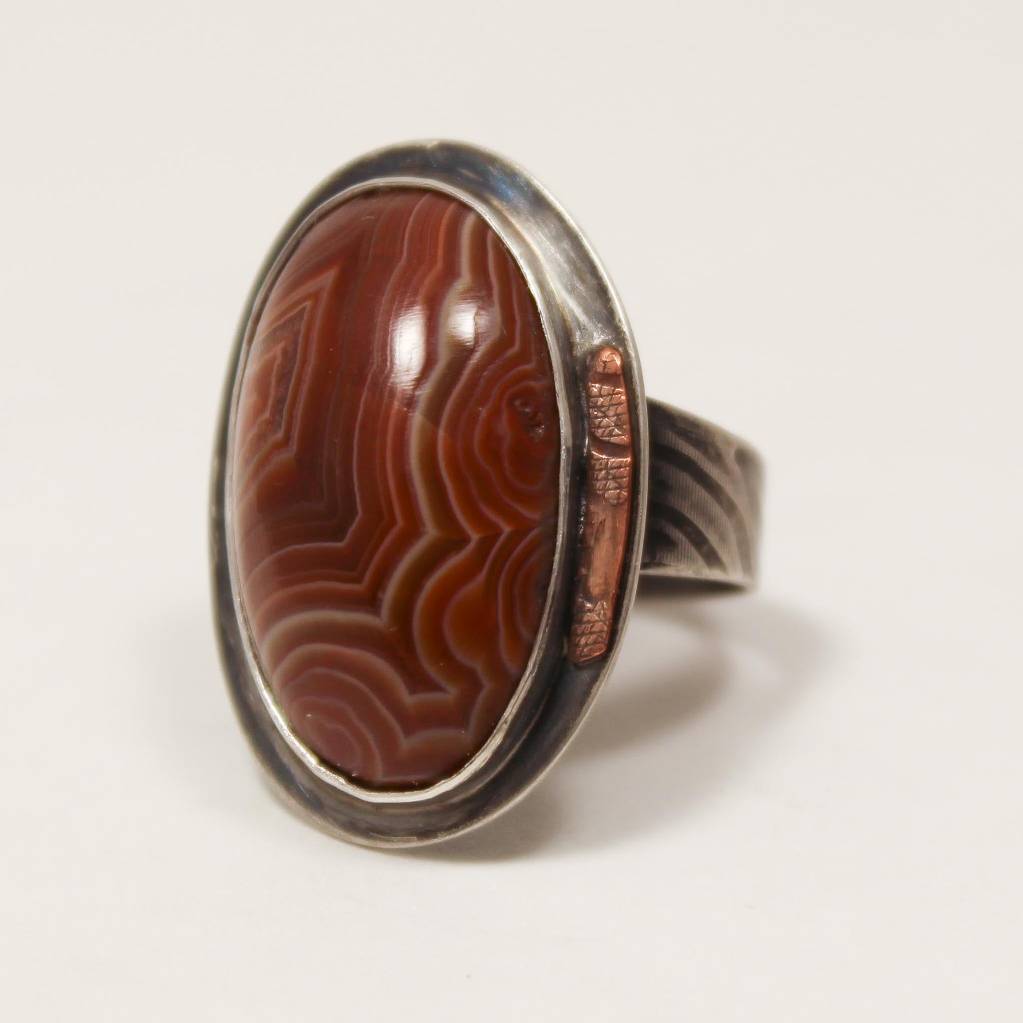 Agate & Copper Sterling Ring – Plum Bottom Gallery