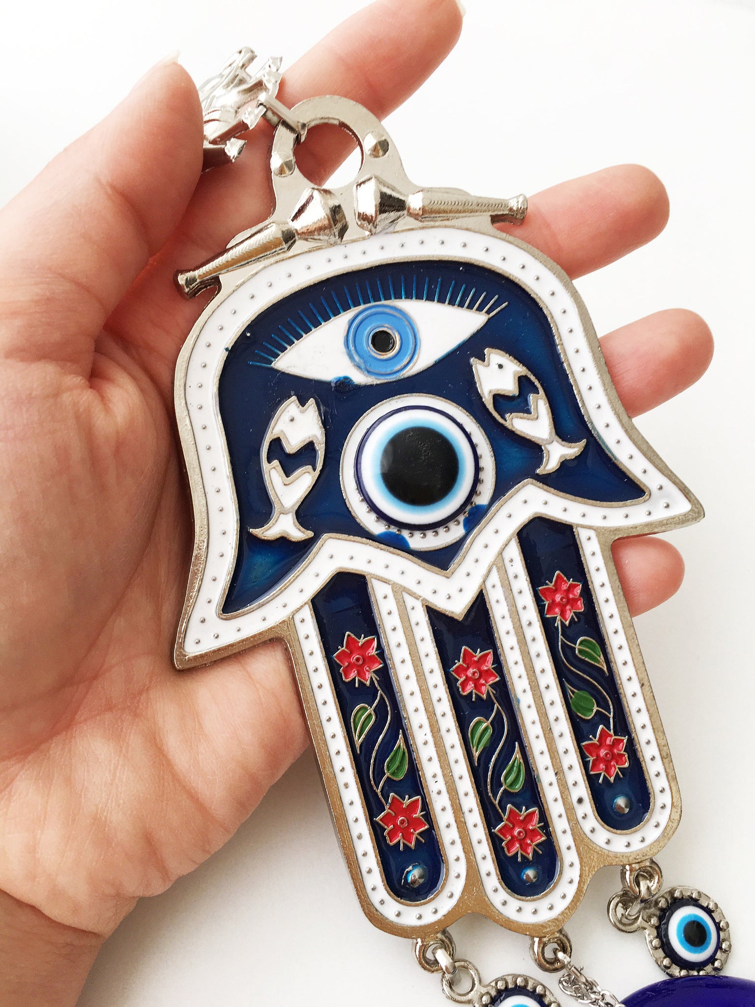 Blue Hamsa Hand Wall Decor Blue Evil Eye Bead Evileyefavor