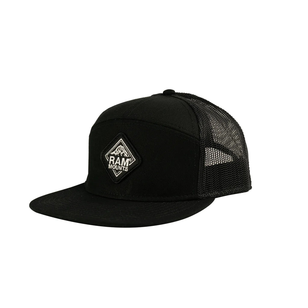 7-Panel Cap Black with Diamond Patch