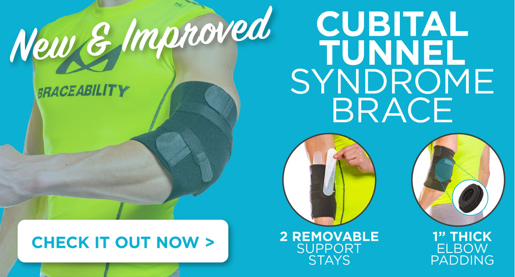shop our new and improved cubital tunnel syndrome brace featuring removable stays and elbow padding