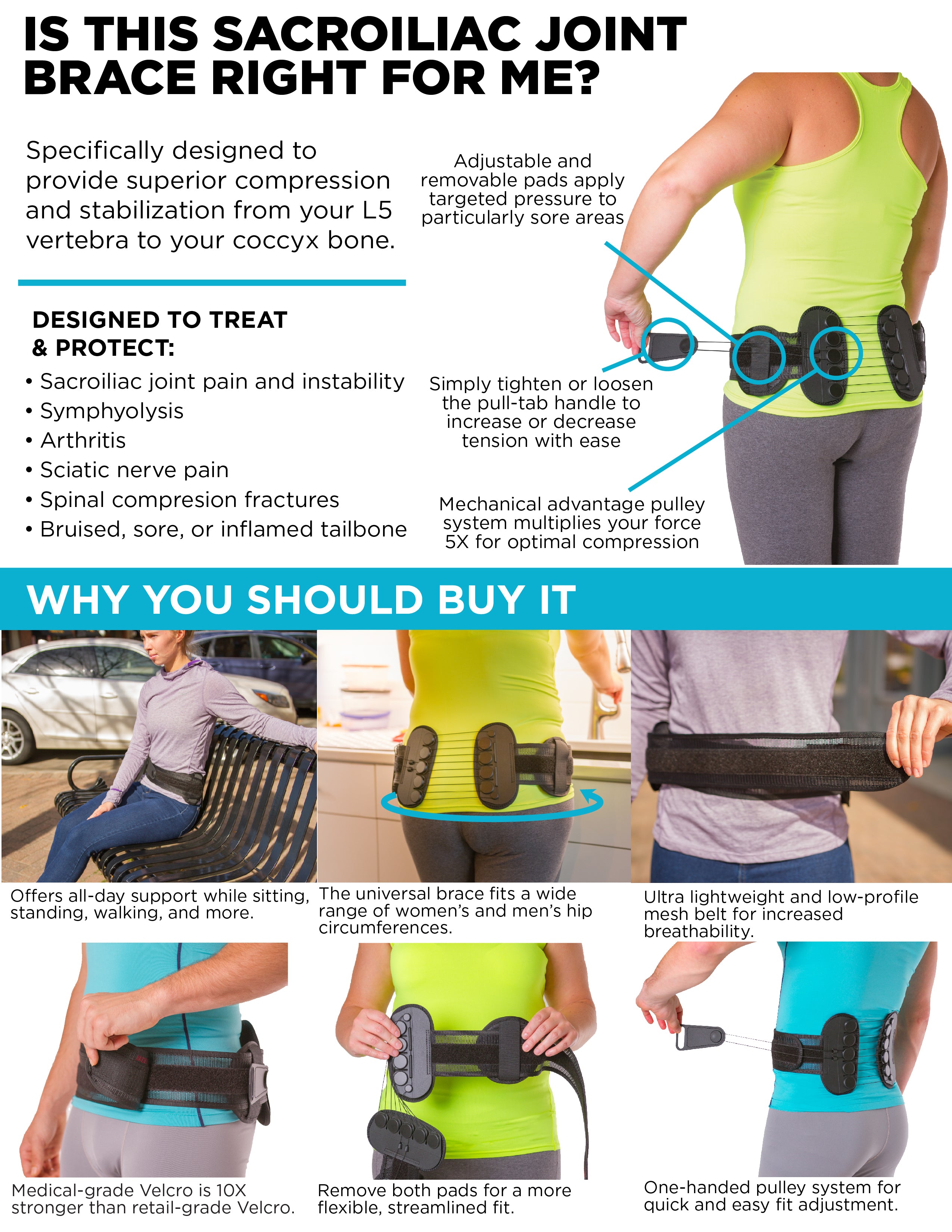 details about the braceability sacroiliac treatment belt