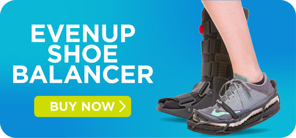 evenup shoe balancer for BraceAbility walking boot