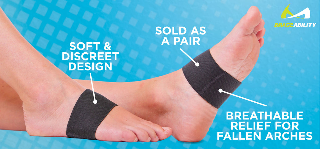 Plantar Fasciitis Arch Support Band (Pair) | High Arches Foot Brace ...