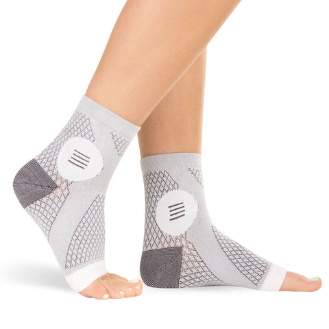 Neuropathy Socks | Compression Open Toe Foot Pain Relief Sleeves for Diabetic, Peripheral, Nerve Treatment - XL Gray