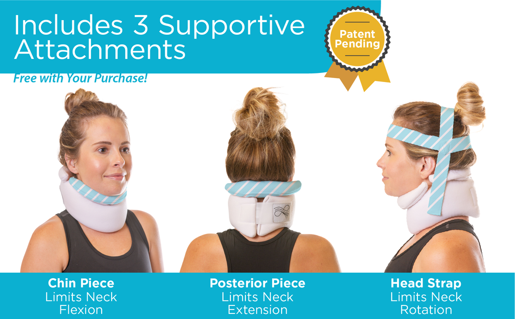 the hauser-hatto neck brace comes with three adjustable pieces for the perfect amount of support for your injury