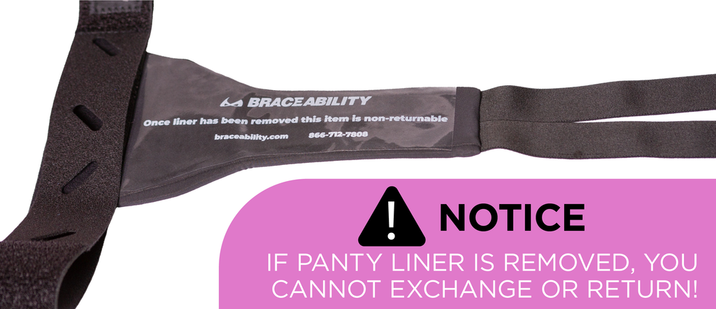 our prolapsed uterus brace is returnable as long as panty liner is never removed