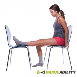 chair knee extension stretch for knee pain relief