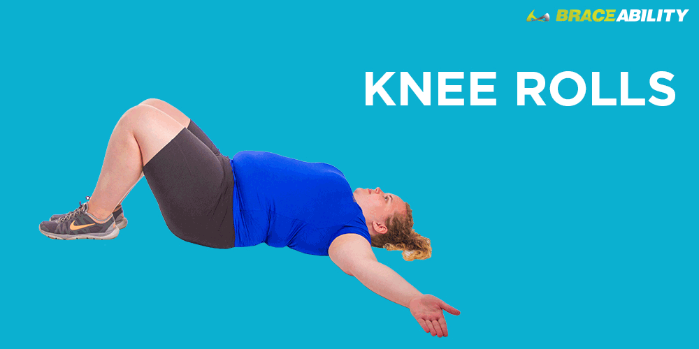 knee rolls to stretch for kneecap pain in overweight or obese people