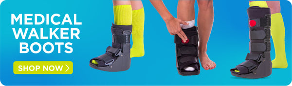 shop all of the BraceAbility aircast vs walking boots in both short and tall options