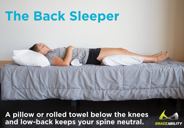 When sleeping on your back keep a pillow under your hips to reduce pain from facet arthropathy