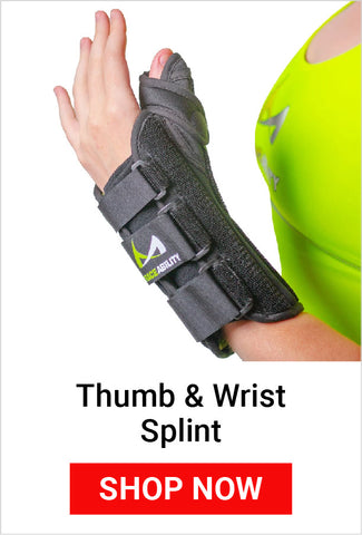 using a thumb and wrist splint helps reduce mommy thumb pain